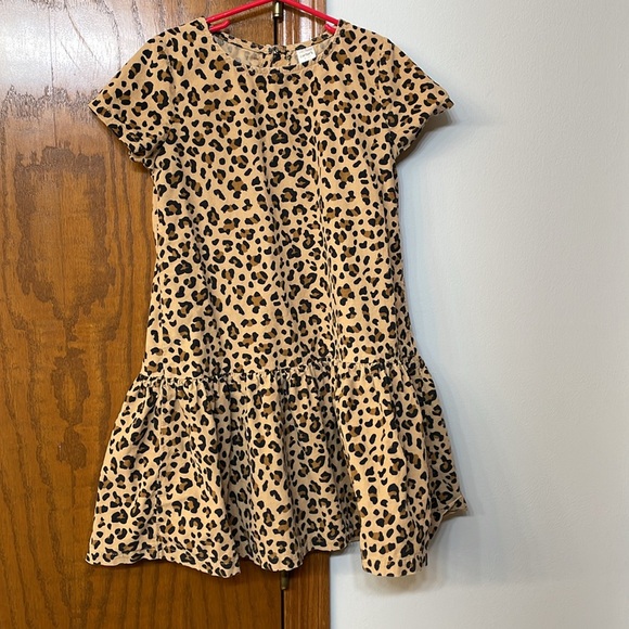 CARTERS UEC Girls Size 8 Corduroy Drop Waist Cheetah Animal Print Dress Brown - Picture 5 of 12